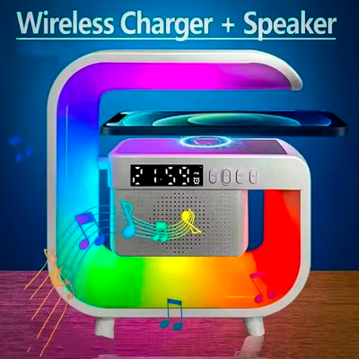 Multifunctional Wireless Charger Stand | Bluetooth 5.0 Speaker