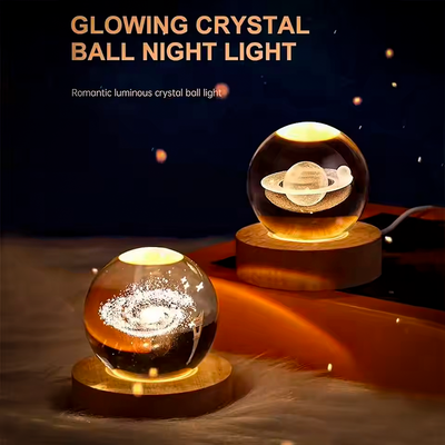 3D Crystal Galaxy Lamp | Planetary Projection Night Light