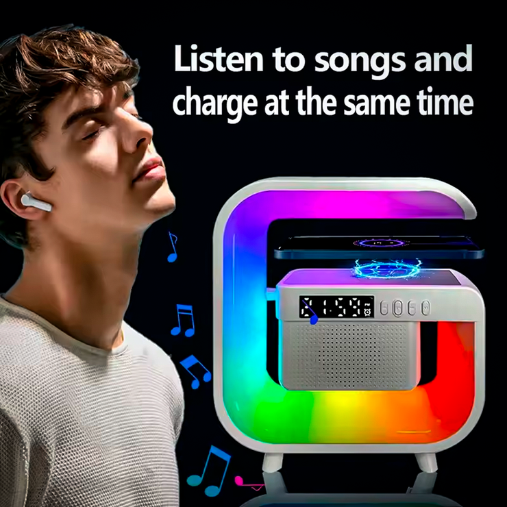 Multifunctional Wireless Charger Stand | Bluetooth 5.0 Speaker
