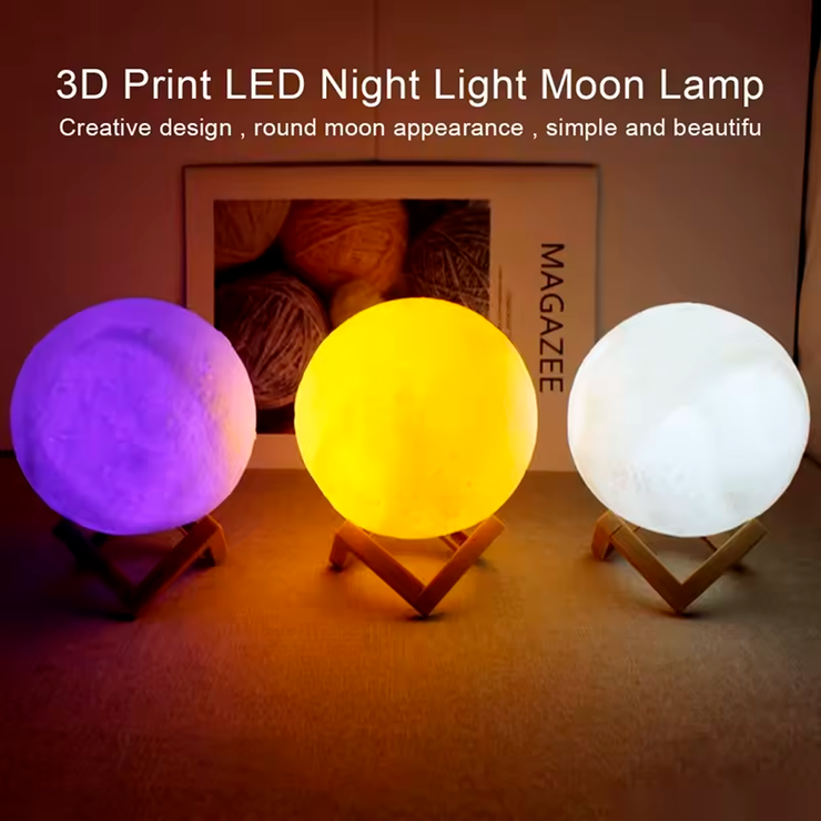 Galaxy Moon LED Night Light | 3D Book Light | Unique Gift for Kids & Home Decor