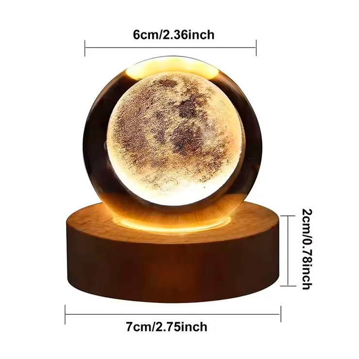 3D Crystal Galaxy Lamp | Planetary Projection Night Light
