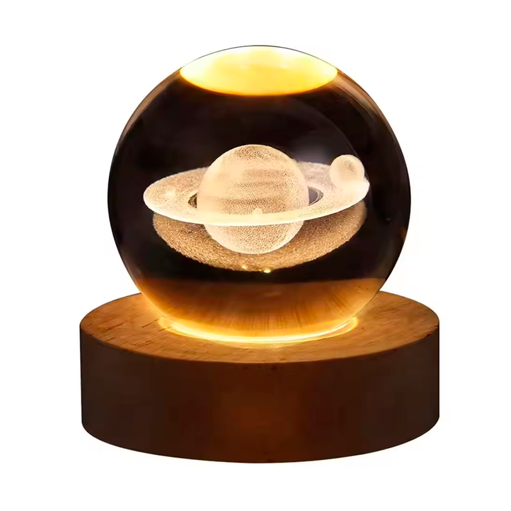3D Crystal Galaxy Lamp | Planetary Projection Night Light