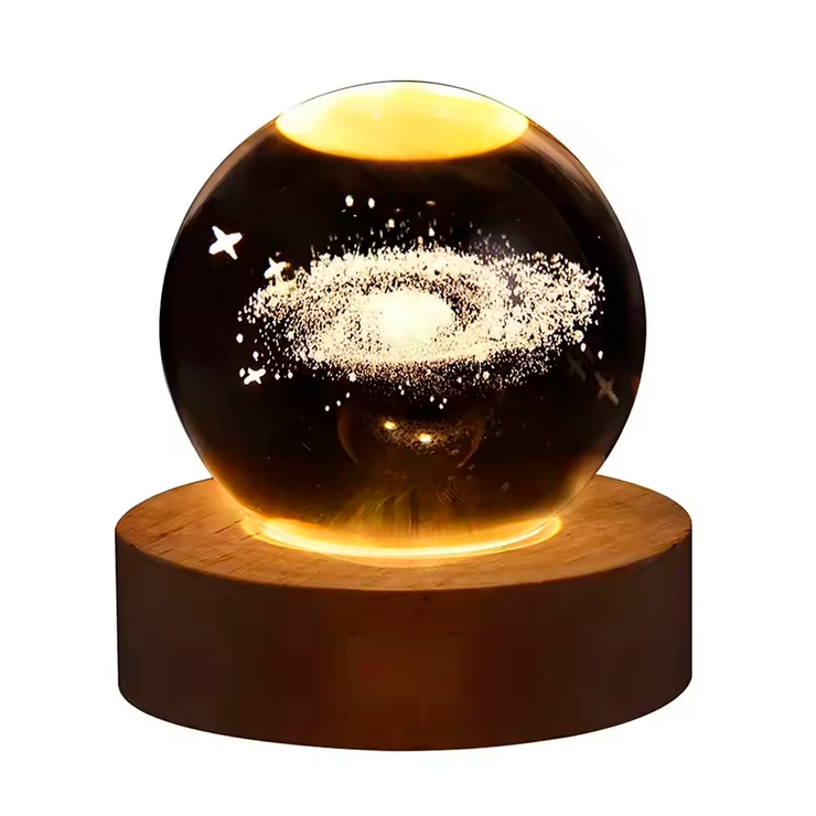 3D Crystal Galaxy Lamp | Planetary Projection Night Light